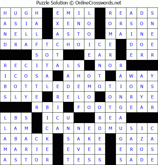 Solution for Crossword Puzzle #4765