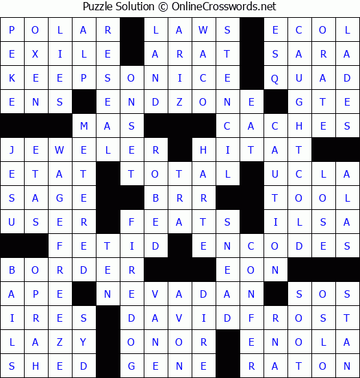 Solution for Crossword Puzzle #4769