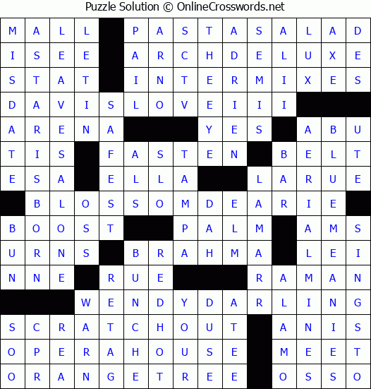 Solution for Crossword Puzzle #4773
