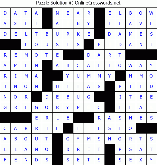 Solution for Crossword Puzzle #4775