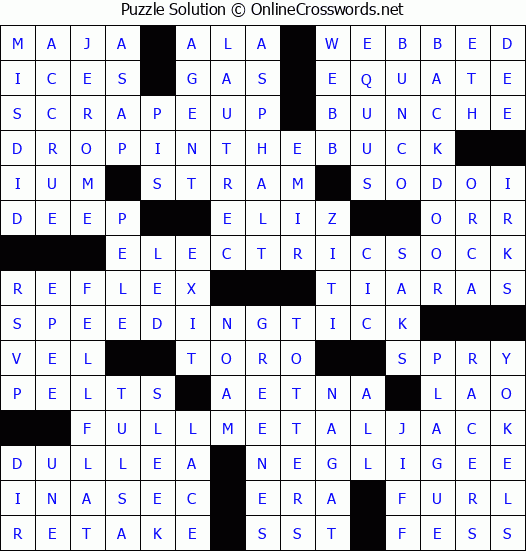 Solution for Crossword Puzzle #4779