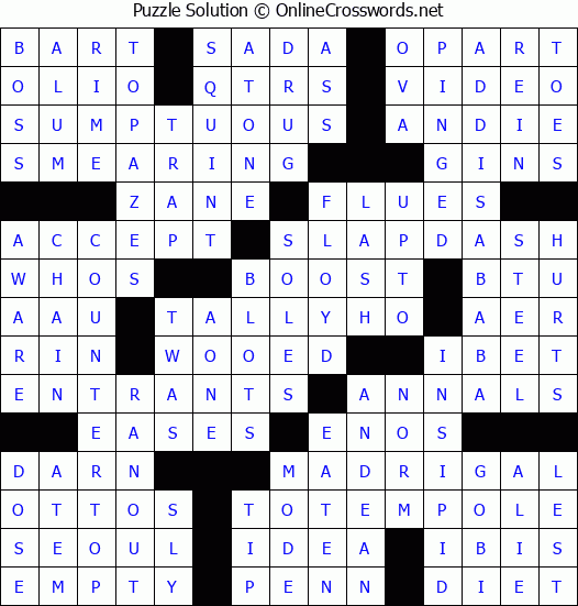 Solution for Crossword Puzzle #4783