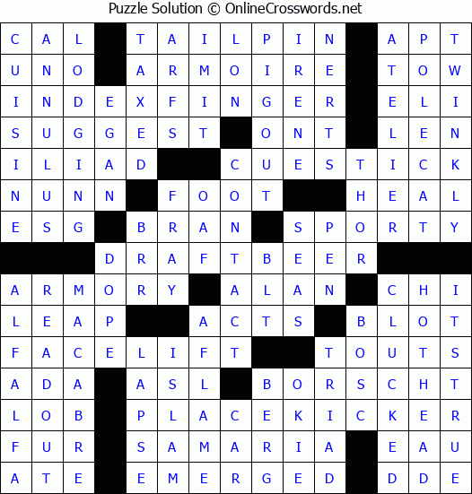Solution for Crossword Puzzle #4784