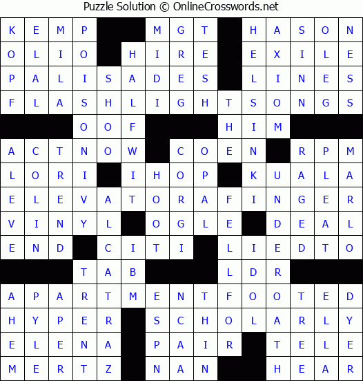Solution for Crossword Puzzle #4792