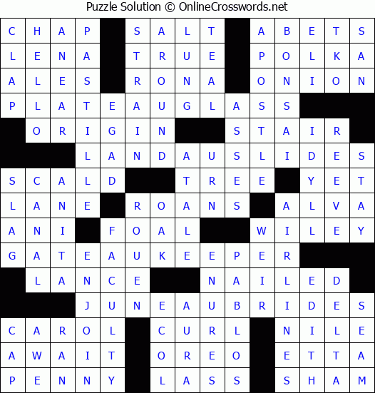 Solution for Crossword Puzzle #4793