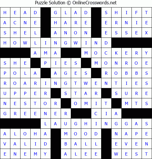 Solution for Crossword Puzzle #4797