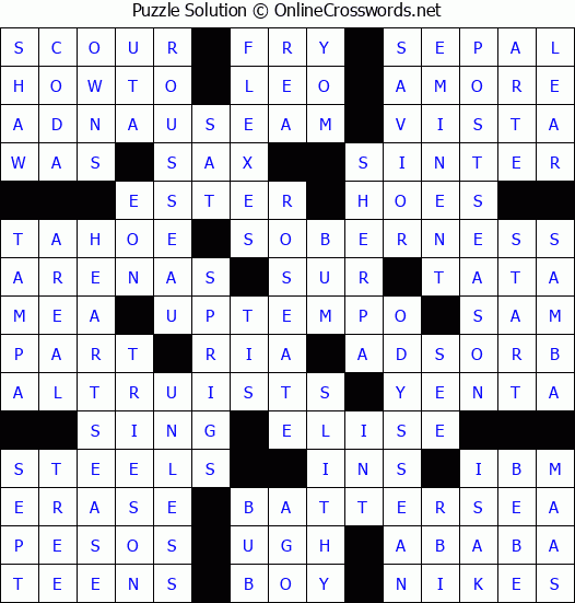 Solution for Crossword Puzzle #4798
