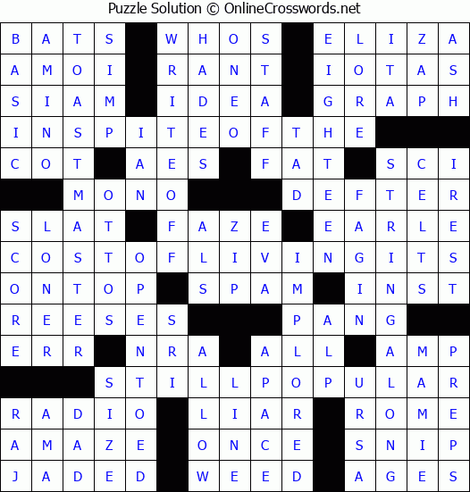 Solution for Crossword Puzzle #4799