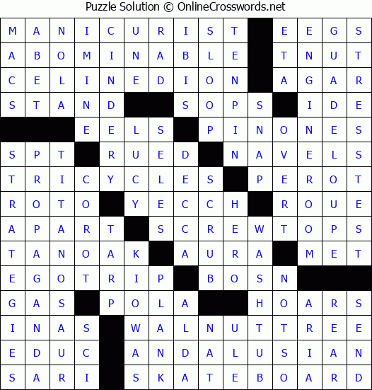 Solution for Crossword Puzzle #4801