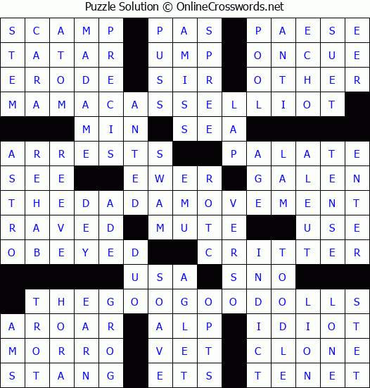 Solution for Crossword Puzzle #4802
