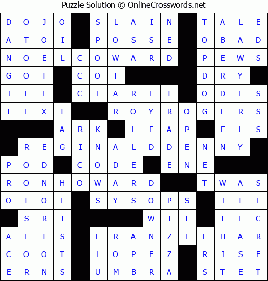 Solution for Crossword Puzzle #4803