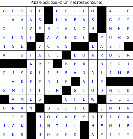 Solution for Crossword Puzzle #4806