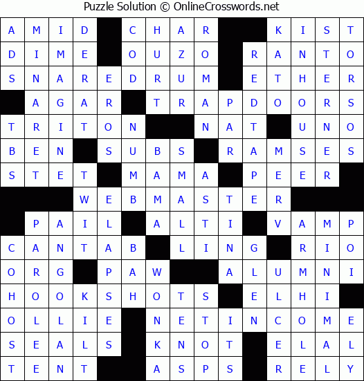 Solution for Crossword Puzzle #4807