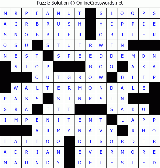 Solution for Crossword Puzzle #4808