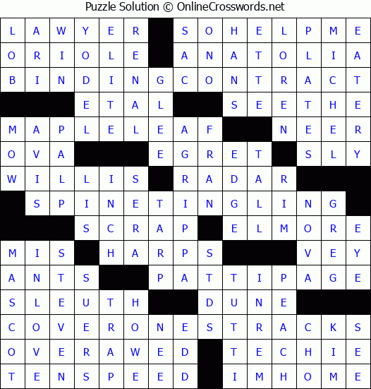 Solution for Crossword Puzzle #4809