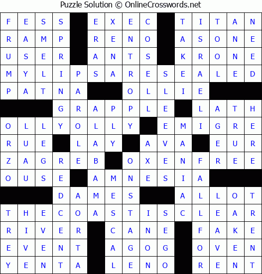 Solution for Crossword Puzzle #4810