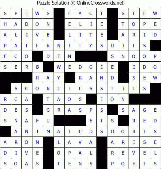 Solution for Crossword Puzzle #4811