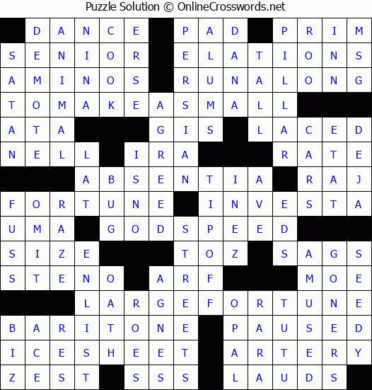 Solution for Crossword Puzzle #4813