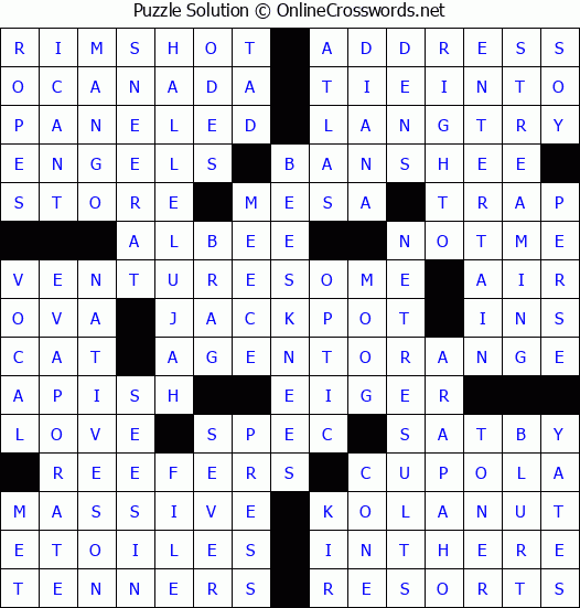 Solution for Crossword Puzzle #4815