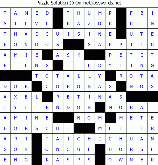 Solution for Crossword Puzzle #4816