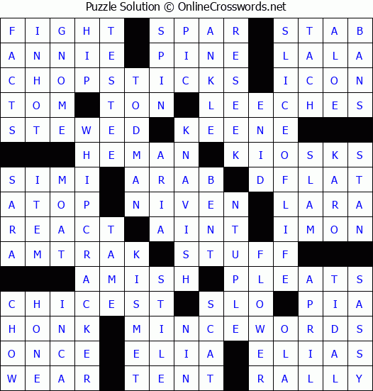 Solution for Crossword Puzzle #4818