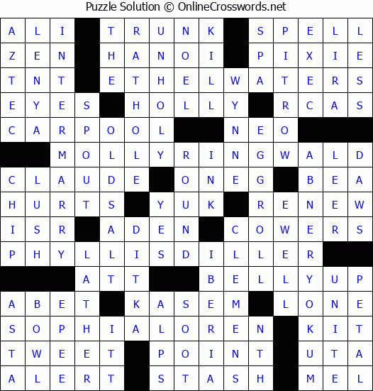 Solution for Crossword Puzzle #4824
