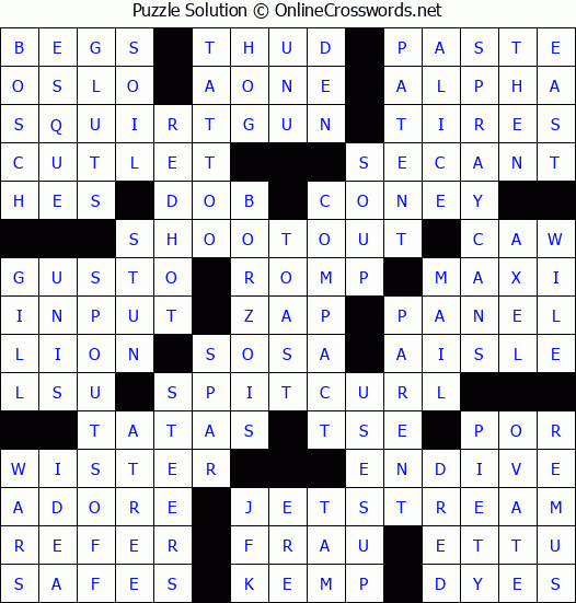 Solution for Crossword Puzzle #4826