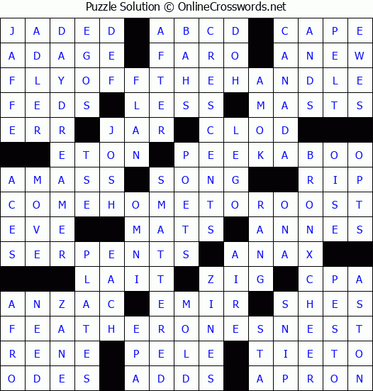 Solution for Crossword Puzzle #4827