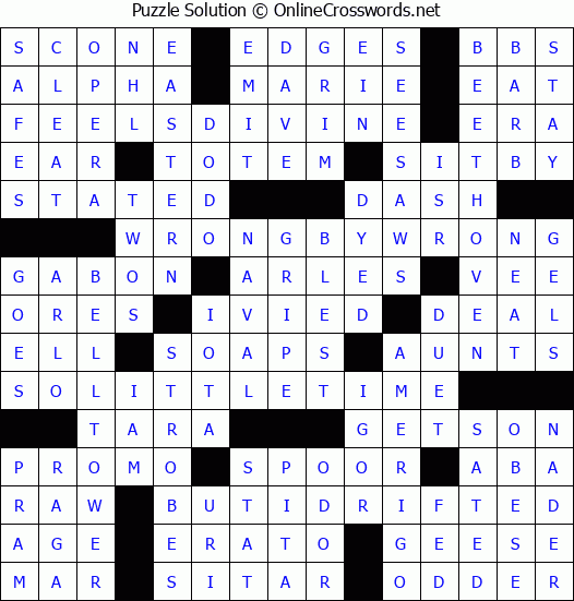 Solution for Crossword Puzzle #4828