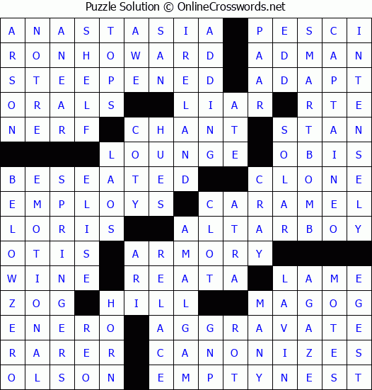 Solution for Crossword Puzzle #4829