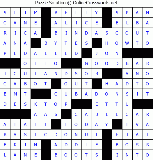 Solution for Crossword Puzzle #4832