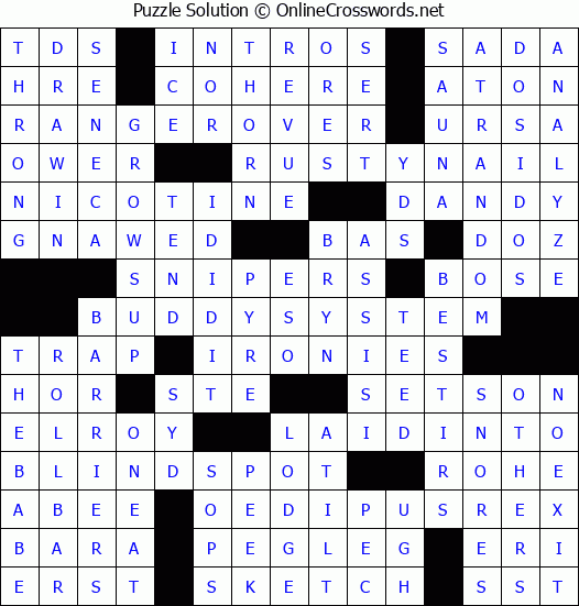 Solution for Crossword Puzzle #4833