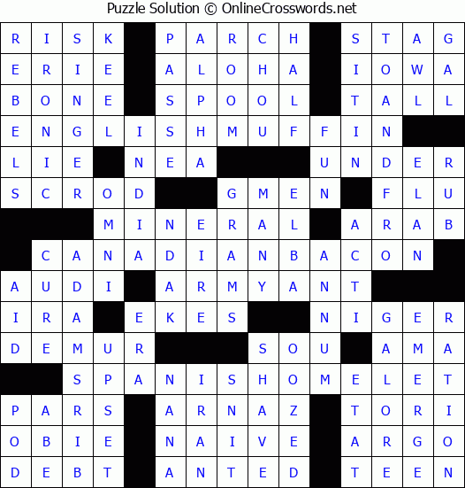 Solution for Crossword Puzzle #4835