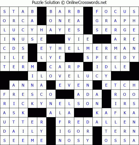 Solution for Crossword Puzzle #4838