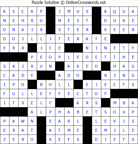 Solution for Crossword Puzzle #4840