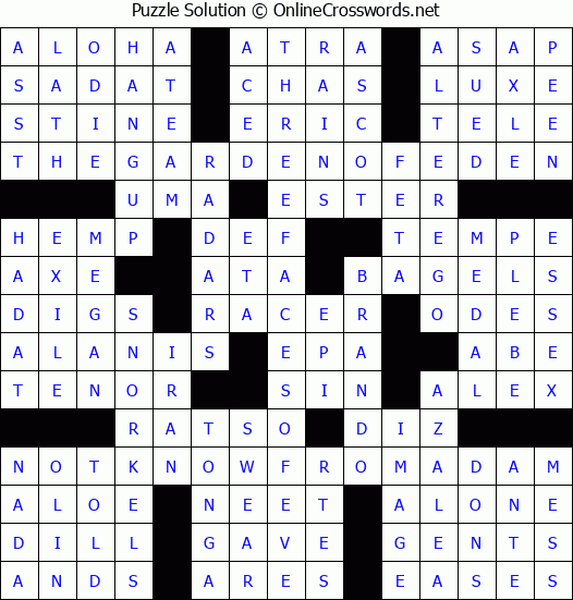 Solution for Crossword Puzzle #4841