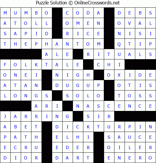 Solution for Crossword Puzzle #4842