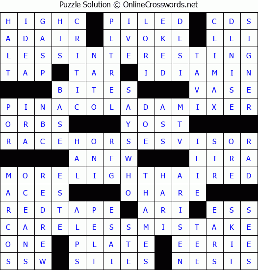 Solution for Crossword Puzzle #4845