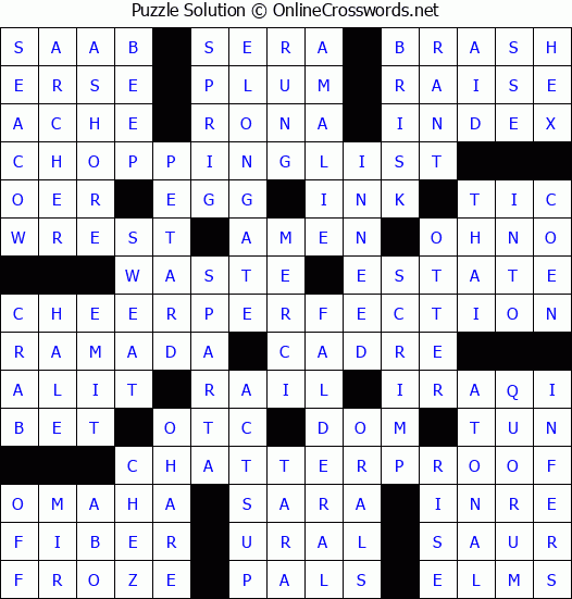 Solution for Crossword Puzzle #4846