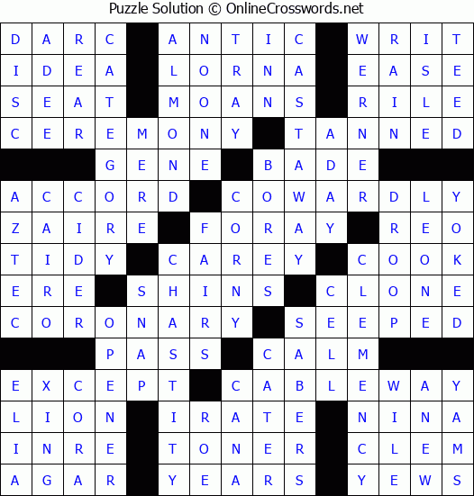 Solution for Crossword Puzzle #4847