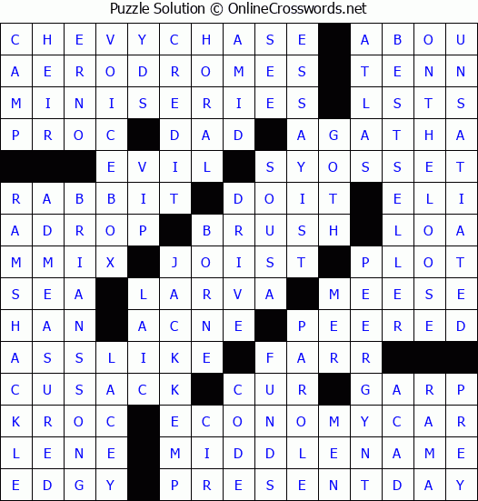 Solution for Crossword Puzzle #4850
