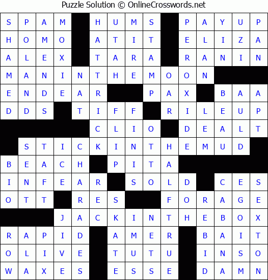 Solution for Crossword Puzzle #4858