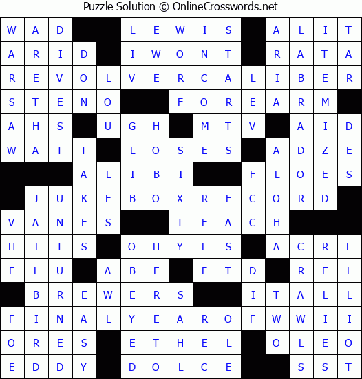 Solution for Crossword Puzzle #4859