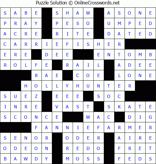Solution for Crossword Puzzle #4862