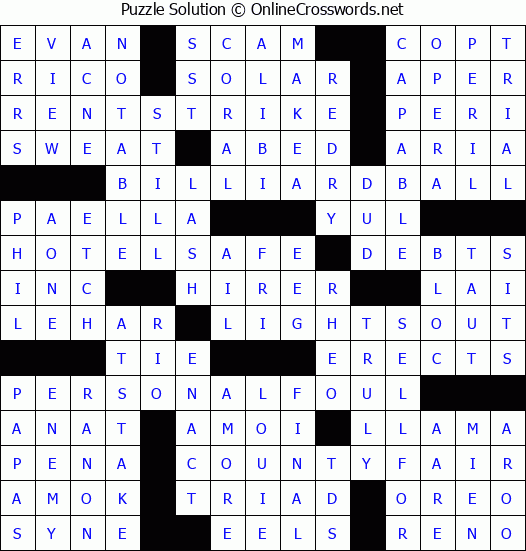 Solution for Crossword Puzzle #4866