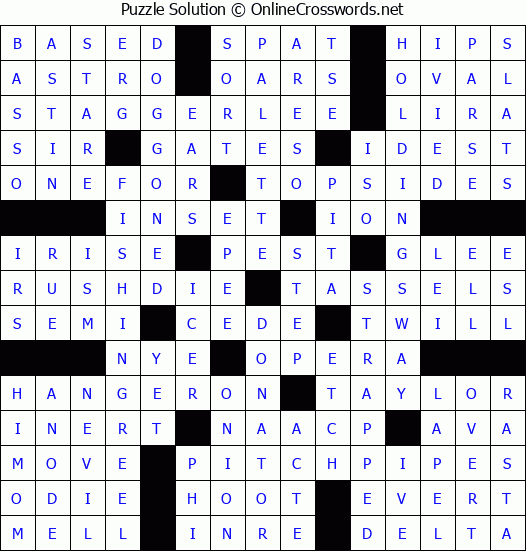 Solution for Crossword Puzzle #4869