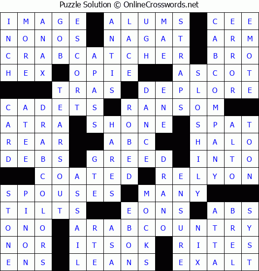 Solution for Crossword Puzzle #4870