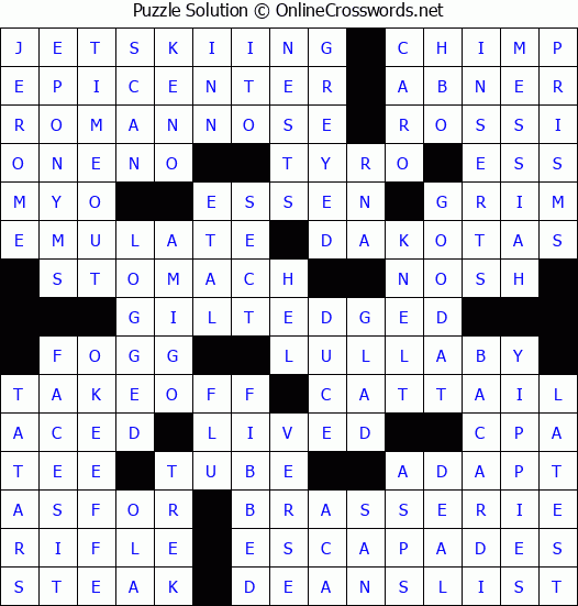 Solution for Crossword Puzzle #4871