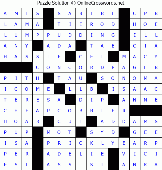 Solution for Crossword Puzzle #4872