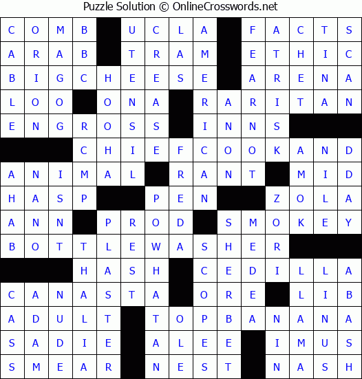 Solution for Crossword Puzzle #4873